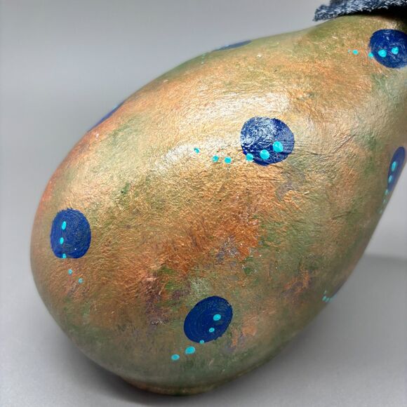 Gourd Art Sculpture J Minter Artist Signed Whimsical Folk Figure Fur Mixed Media - Picture 5 of 8